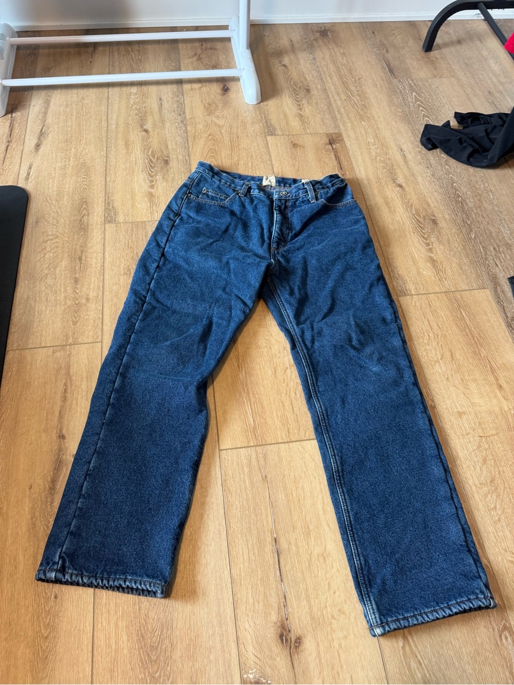 RedHead Fleece Lined Jeans Mens 33x30 Blue Jeans Straight Heavyweaight Denim